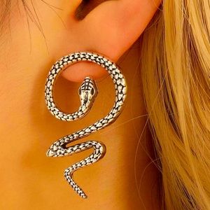 Silver Snake Earrings
